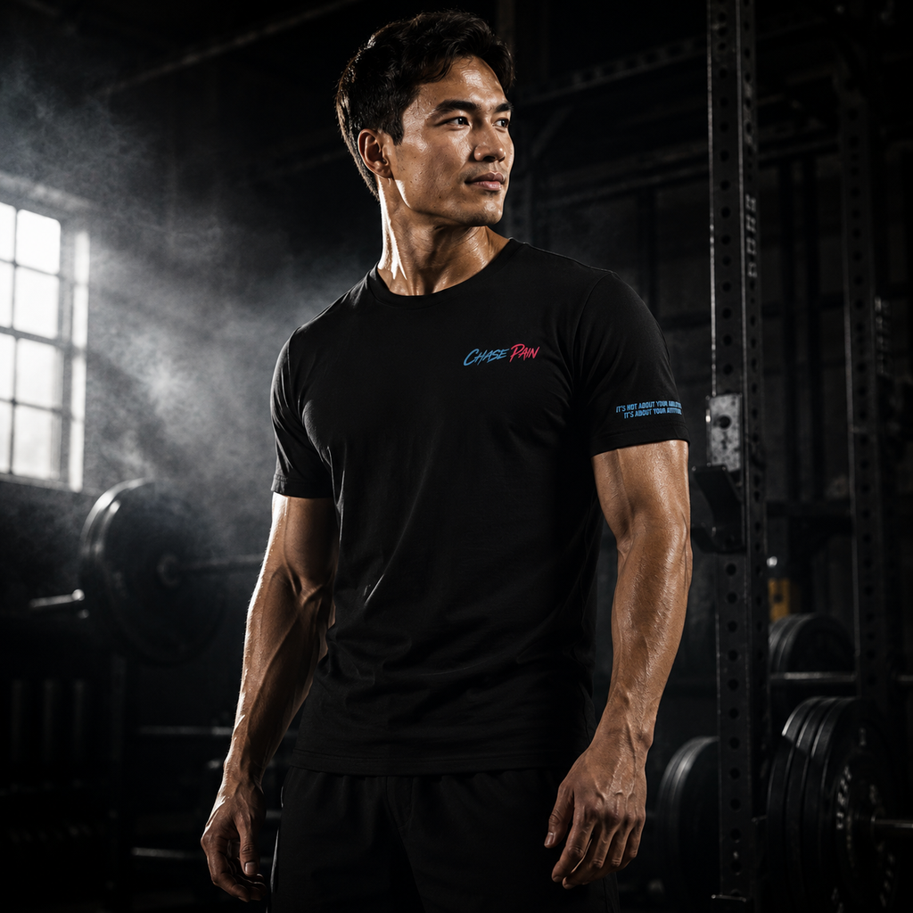 Chase Pain Original Uni Sex 2 Tone Tee with Side arm Motivational quote
