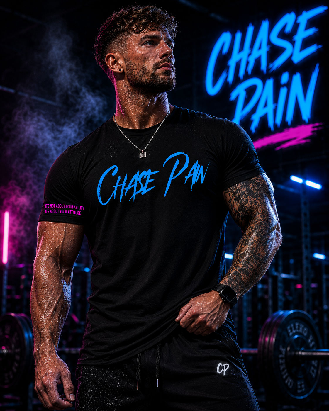Chase Pain Uni Sex Motivational tee with side arm quote
