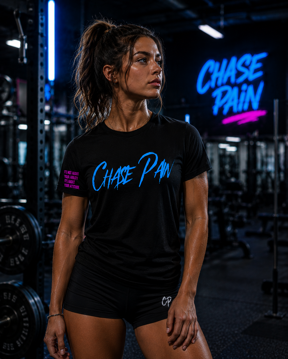 Chase Pain Uni Sex Motivational tee with side arm quote