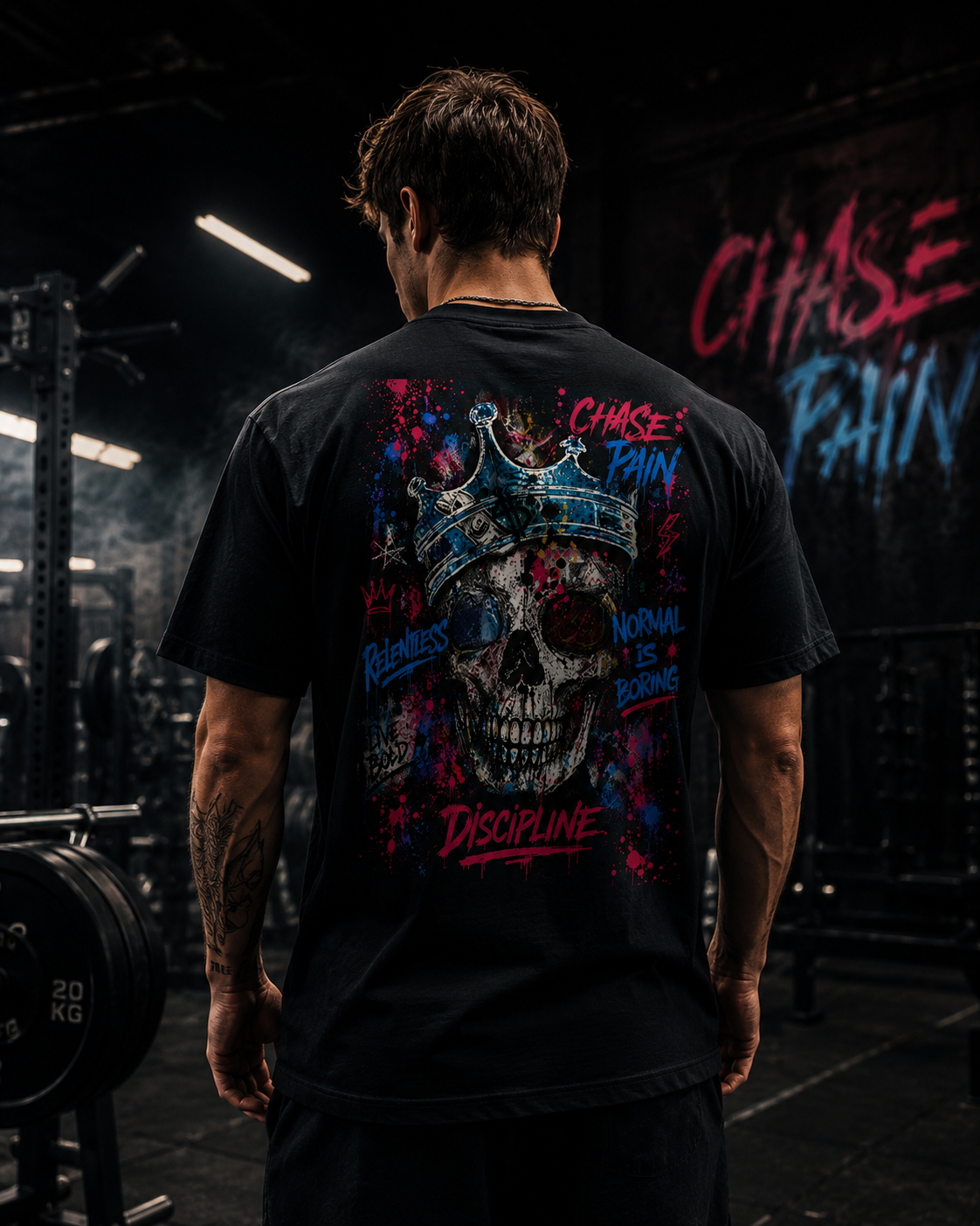 Skull Crown Normal Is Boring  Discipline" Graphic T‑Shirt